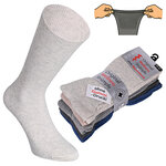 Diabetikersocken ohne Gummidruck Baumwolle gerippt natur-grau-blau-mix - 7