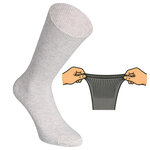 Diabetikersocken ohne Gummidruck Baumwolle gerippt natur-grau-blau-mix - 30