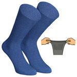 Diabetikersocken ohne Gummidruck Baumwolle gerippt natur-grau-blau-mix - 26