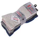 Diabetikersocken ohne Gummidruck Baumwolle gerippt natur-grau-blau-mix - 44
