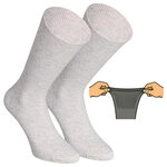 Diabetikersocken ohne Gummidruck Baumwolle gerippt natur-grau-blau-mix - 32