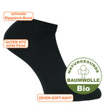Bio-Baumwolle Sneakersocken GOTS schwarz - 8
