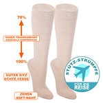Reise-Stütz-Kniestrümpfe mit Kompression beige - 2