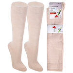 Reise-Stütz-Kniestrümpfe mit Kompression beige - 1