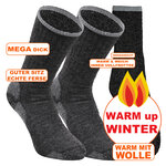 Dicke Thermo Socken CorDura-Alpaka-Wolle anthrazit - 2