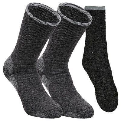Mollig warme stabile dicke Vollplüsch-Thermo-Cordura-Socken mit flauschig weicher Alpaka Wolle
