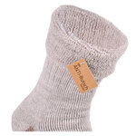 Dicke Alpaka Wolle Homesocks ABS-Noppen beige - 8