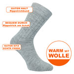 Alpaka Socken mit Wolle gerippt grau - 8