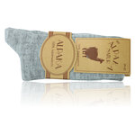 Alpaka Socken mit Wolle gerippt grau - 13