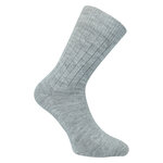 Alpaka Socken mit Wolle gerippt grau - 12