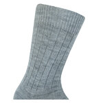 Alpaka Socken mit Wolle gerippt grau - 11
