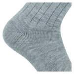 Alpaka Socken mit Wolle gerippt grau - 9