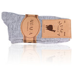 Alpaka Socken mit Wolle gerippt grau - 2