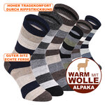 Alpaka-Wollsocken Blockstreifen Naturtöne - 2