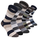 Alpaka-Wollsocken Blockstreifen Naturtöne - 1
