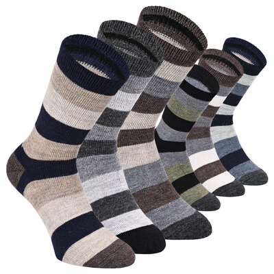 Alpaka-Wollsocken Blockstreifen Naturtöne