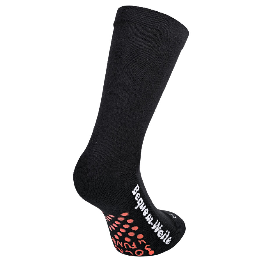 Extra breite weite Gummi-Noppen-Socken ohne Gummidruck-Bündchen schwarz - 5