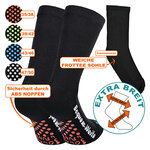Extra breite weite Noppen-Socken ohne Gummidruck Polsterung schwarz - 2
