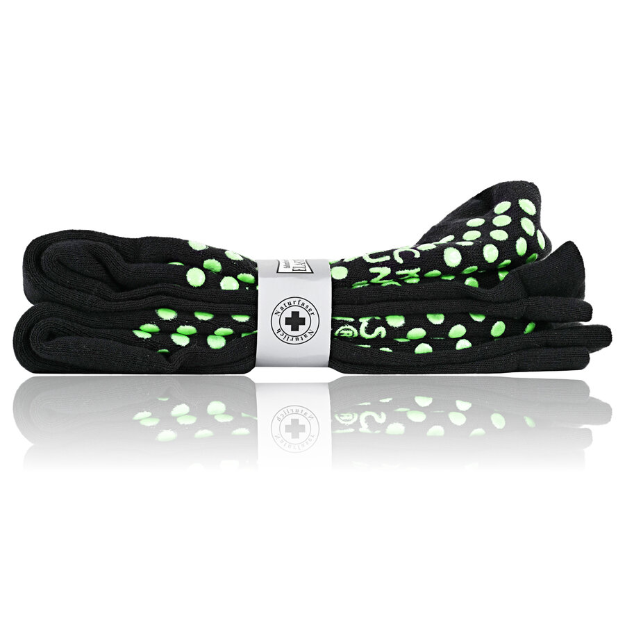 Extra breite weite Gummi-Noppen-Socken ohne Gummidruck-Bündchen schwarz - 10