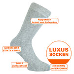 Merino Kaschmir Wolle Socken grau-melange - 2