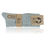 Merino Kaschmir Wolle Socken grau-melange - 7