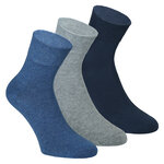 Kurzsocken ohne Gummidruck Baumwolle blau-grau-mix - 1