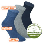 Kurzsocken ohne Gummidruck Baumwolle blau-grau-mix - 2
