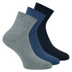 Kurzsocken ohne Gummidruck Baumwolle blau-grau-mix - 9