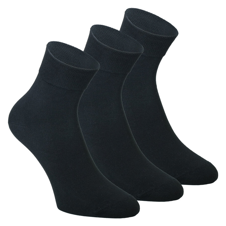 Kurzsocken ohne Gummidruck Baumwolle schwarz