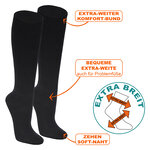 Extra breite weite Kniestrümpfe schwarz - 2