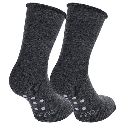 Rollrand-Stopper-Socken Wolle Camano anthrazit-melange
