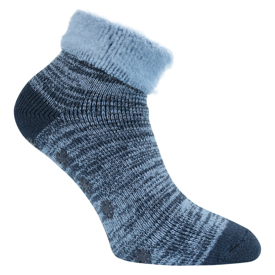 Noppen-Kuschelsocken Kurzform Camano blau-melange