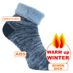 Noppen-Kuschelsocken Kurzform Camano blau-melange - 8