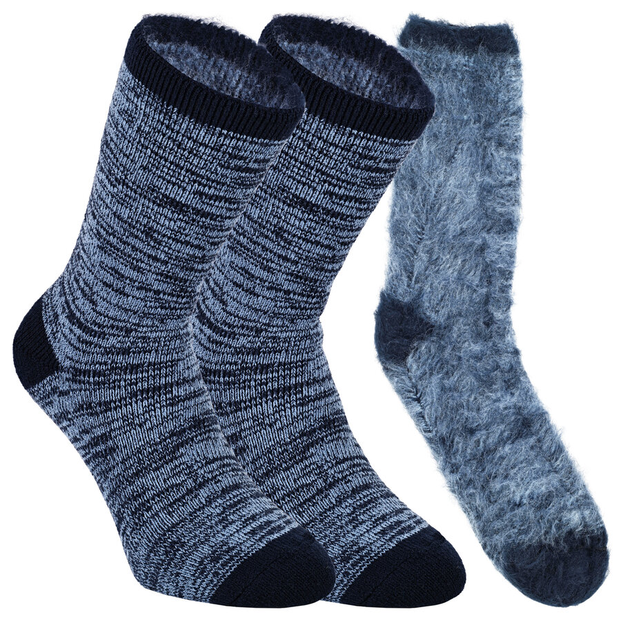 Thermo-Socken warm-up Camano blau-melange