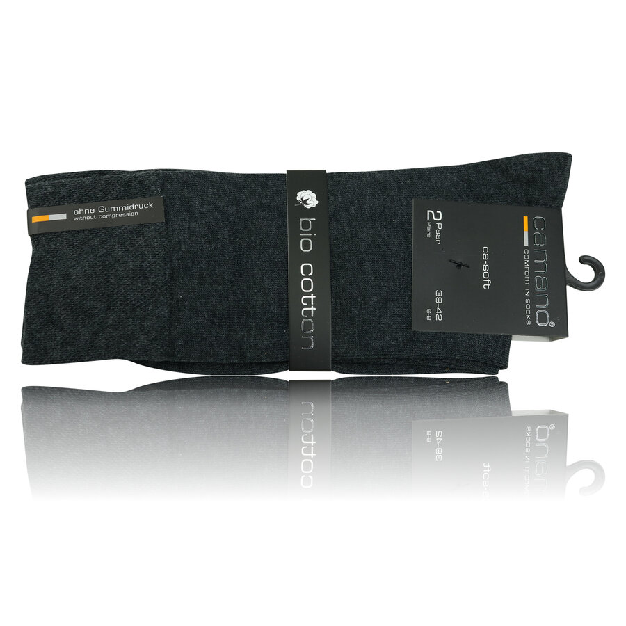 Baumwoll-Socken ohne Gummidruck camano anthrazit-melange - 5