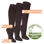 Bambus Kniestrümpfe ohne Gummidruck dunkelbraun - 2