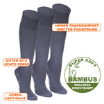 Bambus Kniestrümpfe ohne Gummidruck stahlgrau - 2