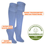 Baumwoll-Kniestrümpfe ohne Gummi-Druck jeans-blau - 2