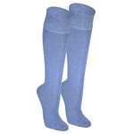 Baumwoll-Kniestrümpfe ohne Gummi-Druck jeans-blau - 1