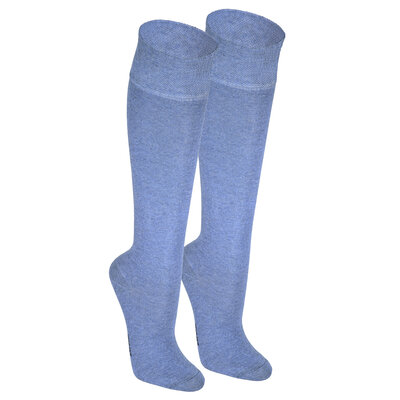 Baumwoll-Kniestrümpfe ohne Gummi-Druck jeans-blau