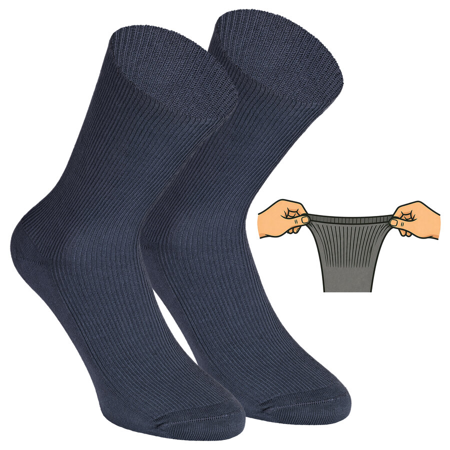 100% Baumwolle Herren Socken ohne Gummi dunkelgrau