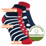 Damen Sneaker Socken Ringel Punkte Maritim-Style - 2
