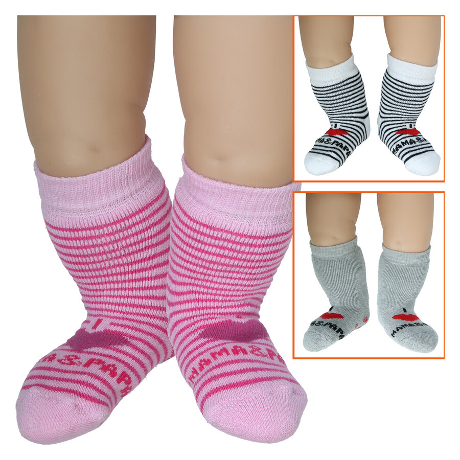 Baby-Socken I LOVE MAMA UND PAPA ABS Noppen