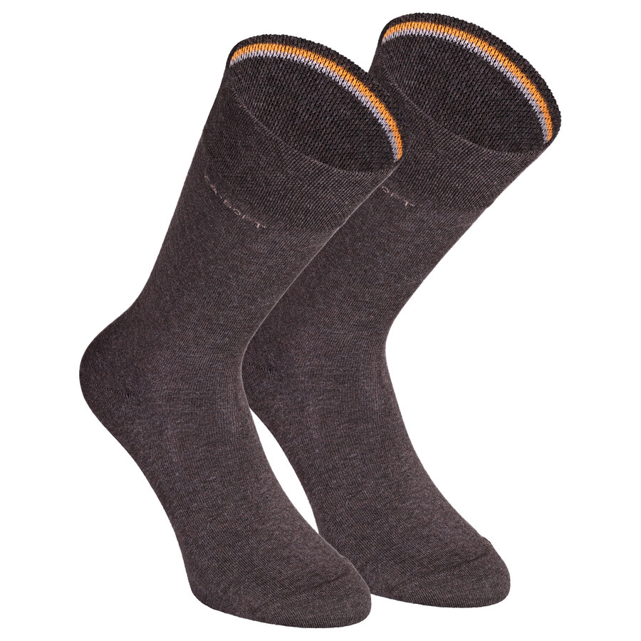 Herrensocken ohne Gummi-Druck camano CA-SOFT dunkelbraun melange