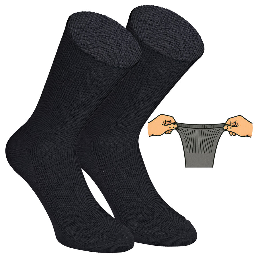 100% Baumwolle Herren Socken ohne Gummi schwarz