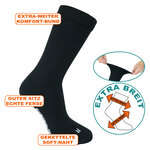 Wollsocken extra breit weit schwarz - 10