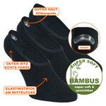 Bambus Füßlinge mit Silicon-Pad schwarz - 3