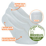 Bambus Füßlinge mit Silicon-Pad weiß - 2
