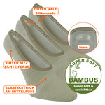Bambus Füßlinge mit Silicon-Pad beige - 3