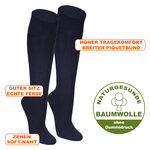Baumwoll-Kniestrümpfe ohne Gummi-Druck marine-dunkelblau - 2